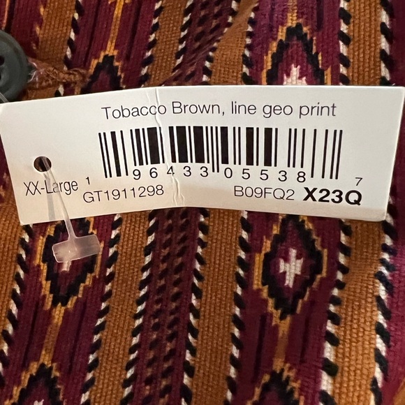 GoodThreads Tobacco Brown Line Geo Print Pull On Slim Fit Shorts Size XXL - Picture 7 of 11